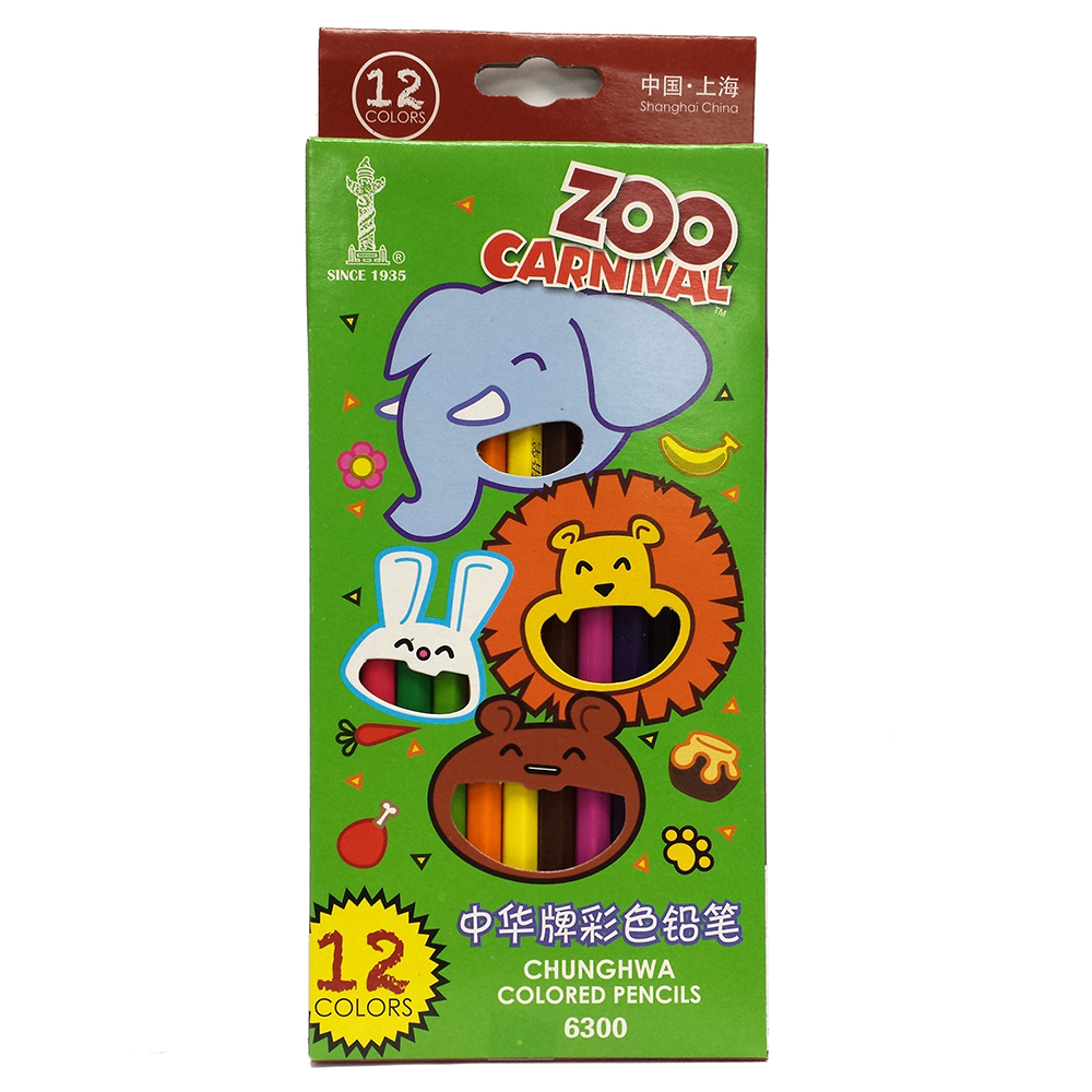 中華牌 6300 木顏色, 18cm, 12枝, 12色