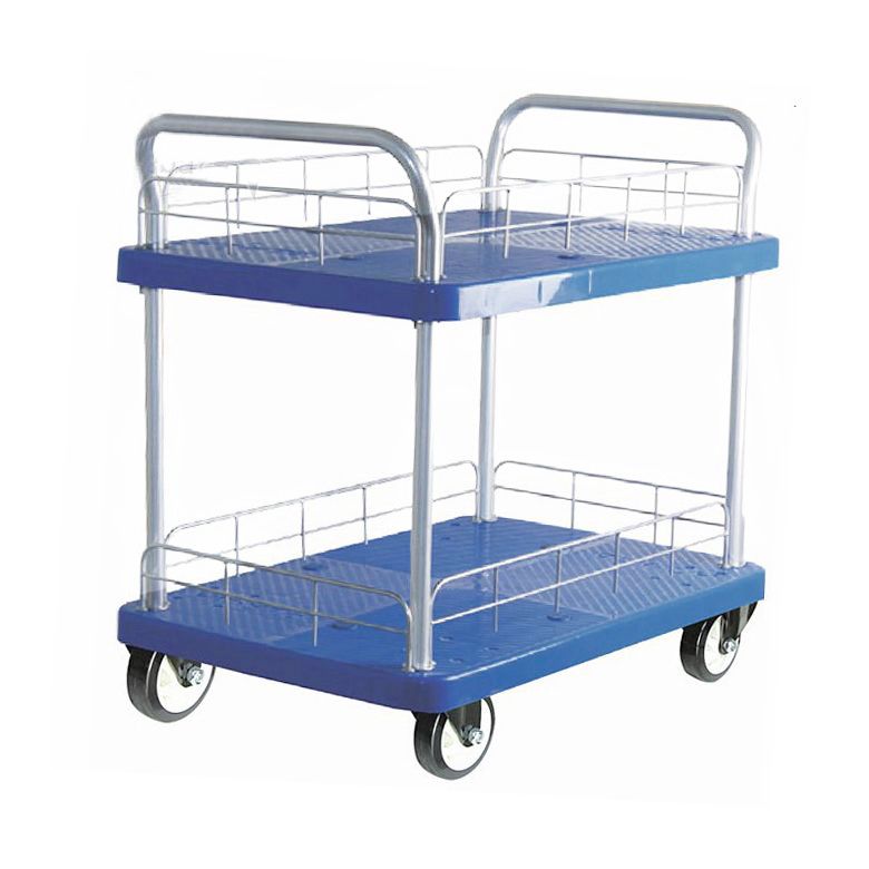 OfficeOx 7015 重工雙層手推車, 73 x 49cm, 可載重150Kg, 藍色