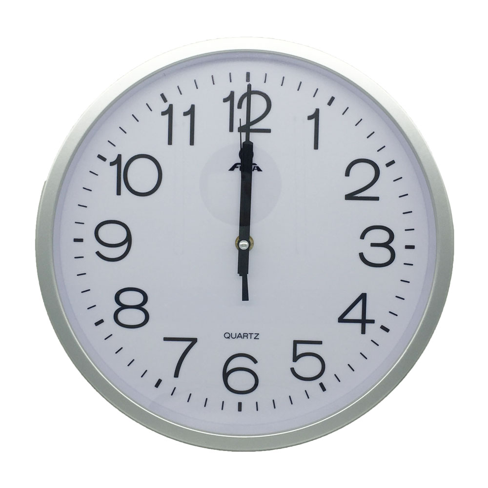 POWER 802W 掛牆鐘, 直徑12吋, 銀色