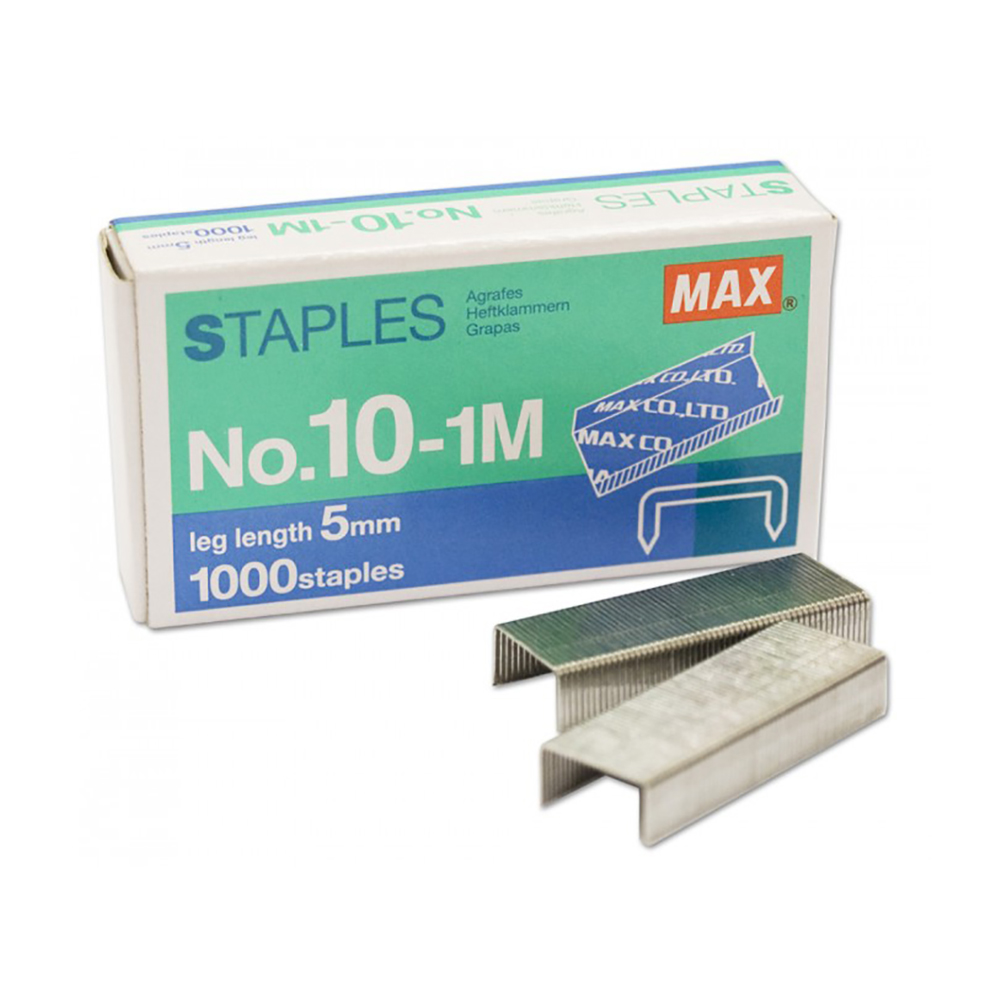 MAX No.10-1M 釘書釘,5mm,一盒裝(1000粒)