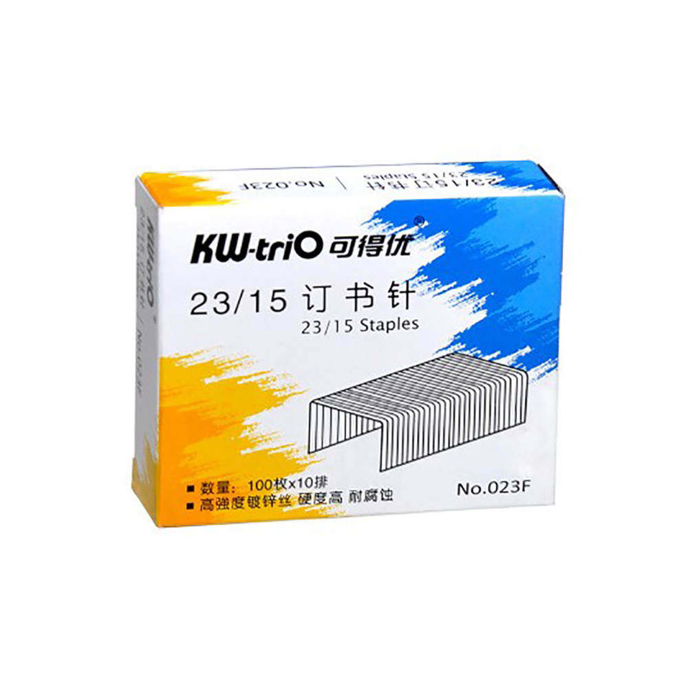 [清貨特價] 可得優KW-triO 23/15 釘書釘,NO.023F,高15mm寬11.5mm,一小盒裝(1000粒)