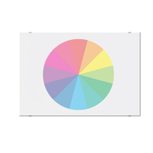 彩色鋼化玻璃白板，90x120cm