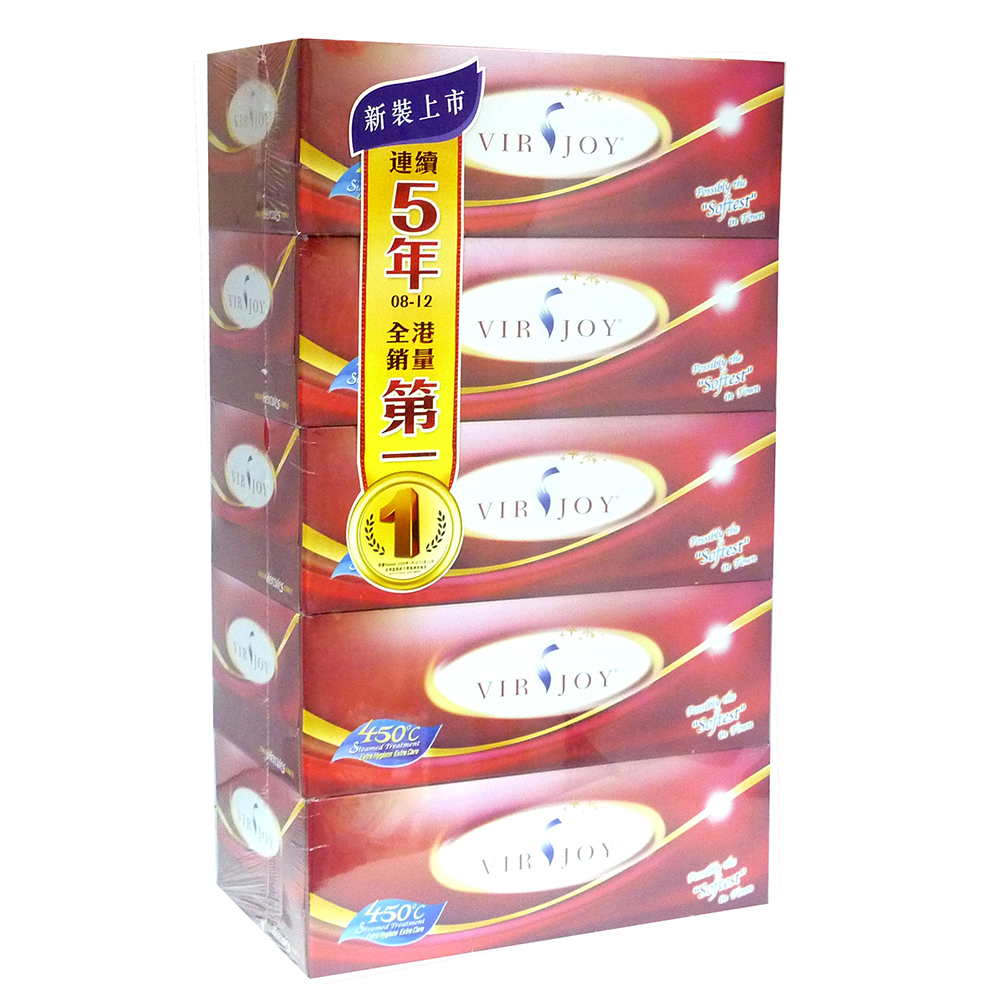 VIRJOY Y314VPAC 紙巾 - 紅色盒裝, 5盒(條)