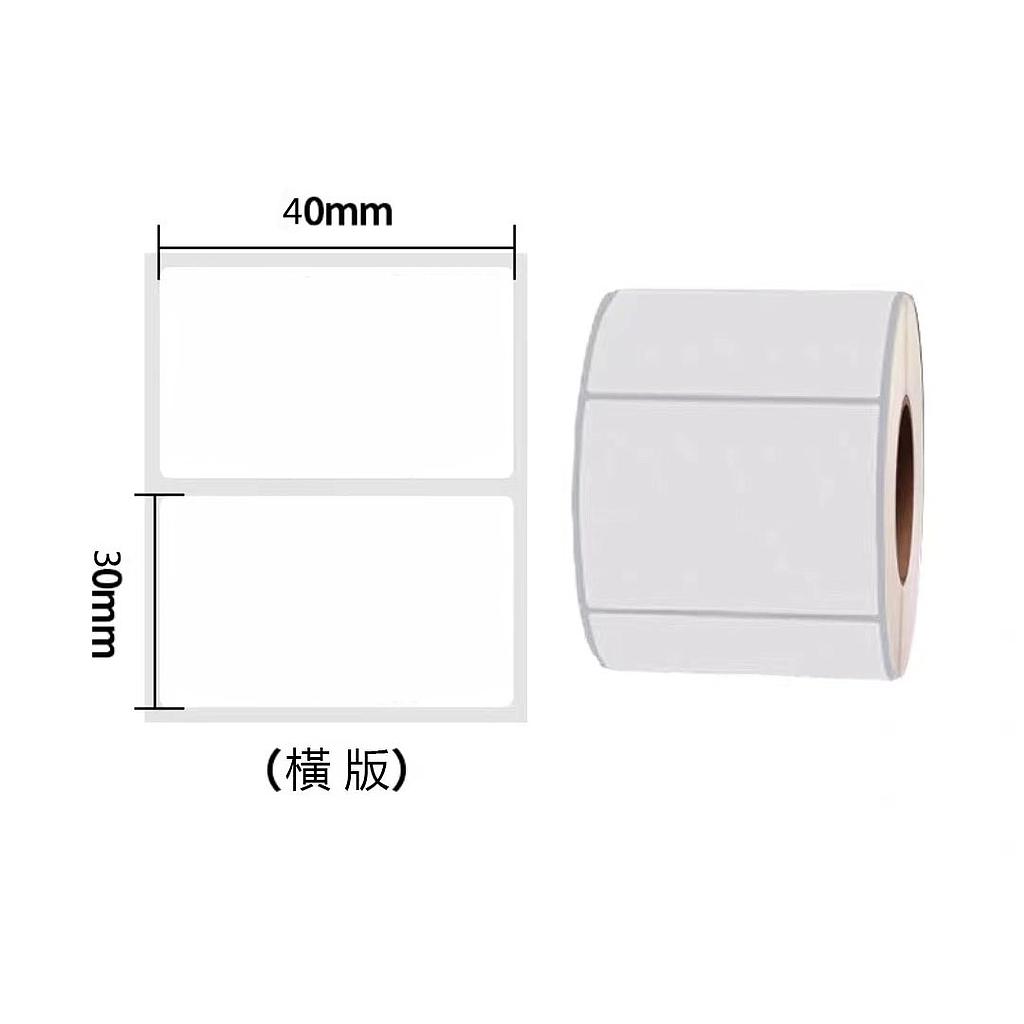 OfficeOx 60063 熱敏合成標籤貼紙/條碼紙, 貼紙尺寸 40 x 30mm 熱感機用, 1箱裝(72卷, 每卷1250貼)